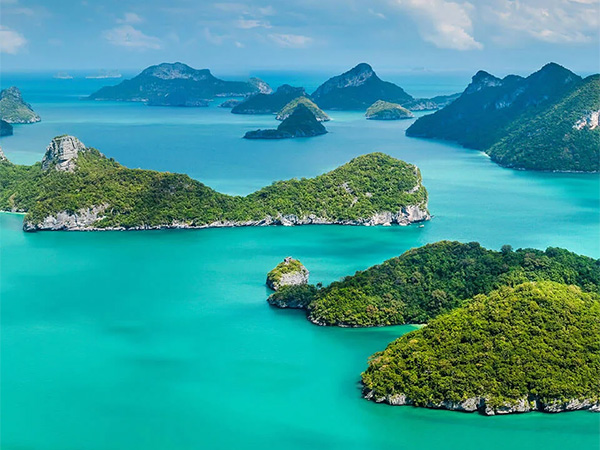 Aerial view of Koh Samui, Thailand.