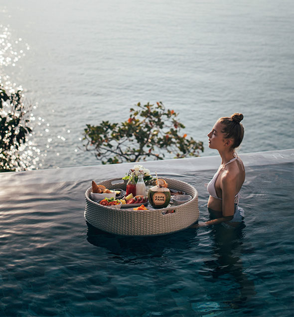 Start your day off with a floating breakfast